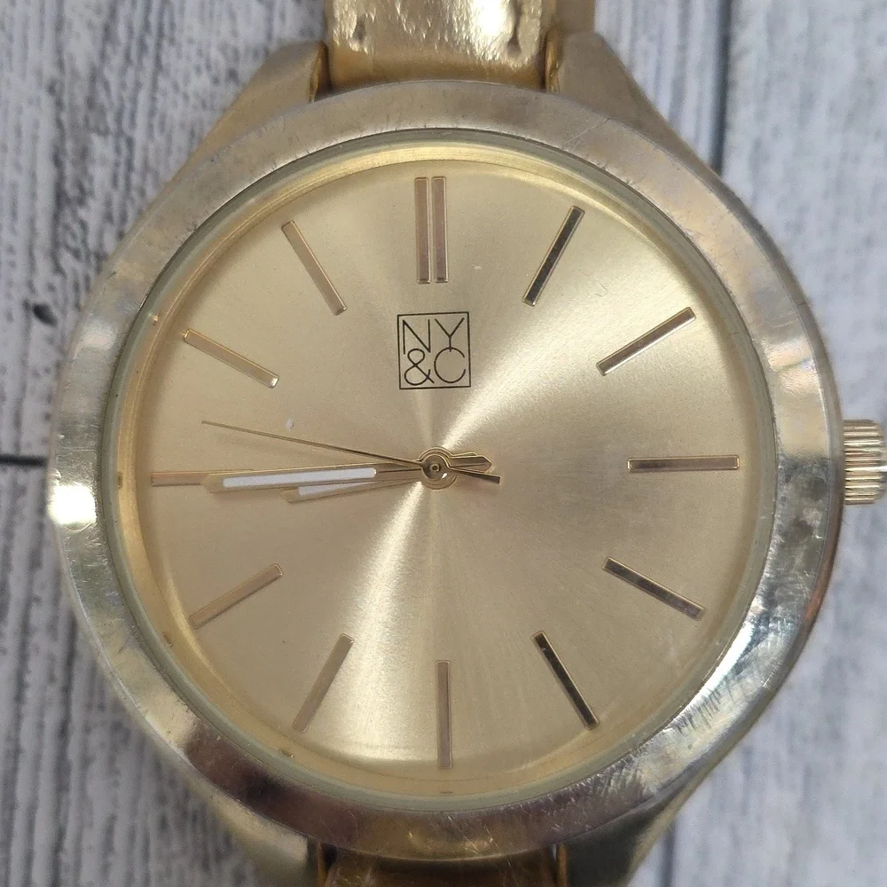 New York & Company Metallic Gold Women's Watch